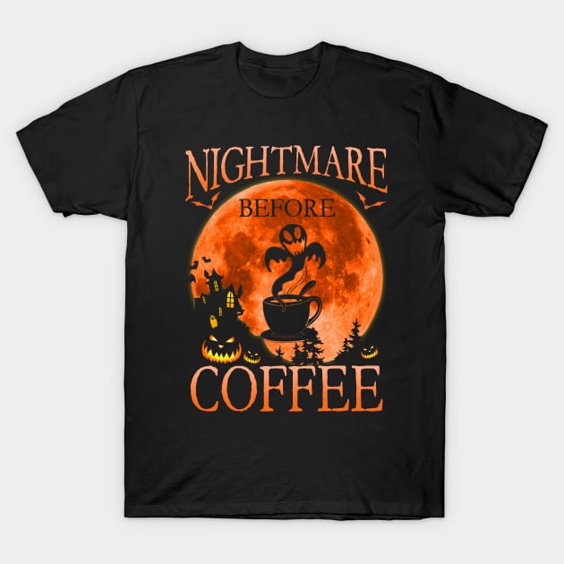 Nightmare Before Coffee Matching Halloween T-Shirt by Rojio